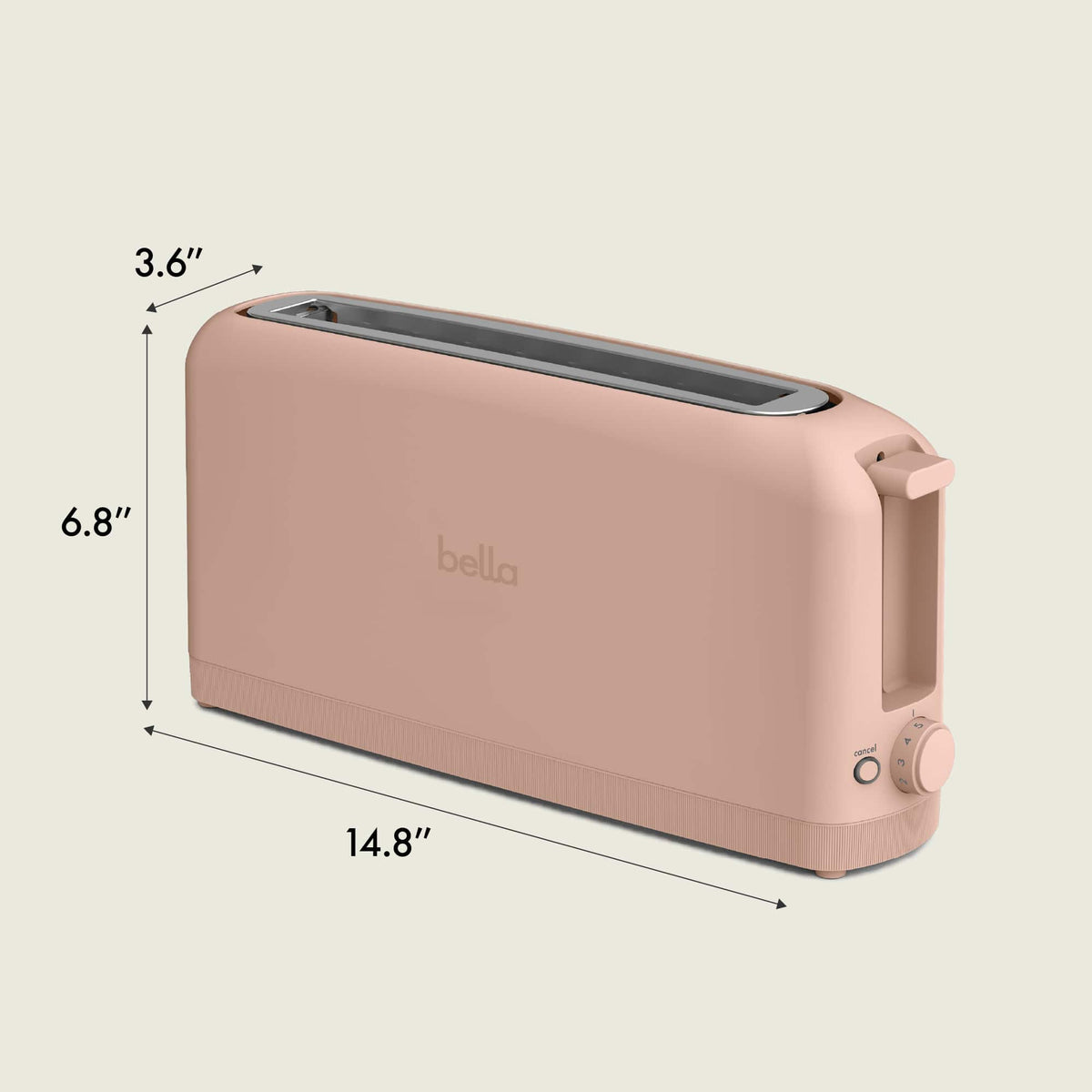 Bella - Fits-anywhere Kitchenware: 2-Slice Slim Toaster with Long Wide Slot - Blossom