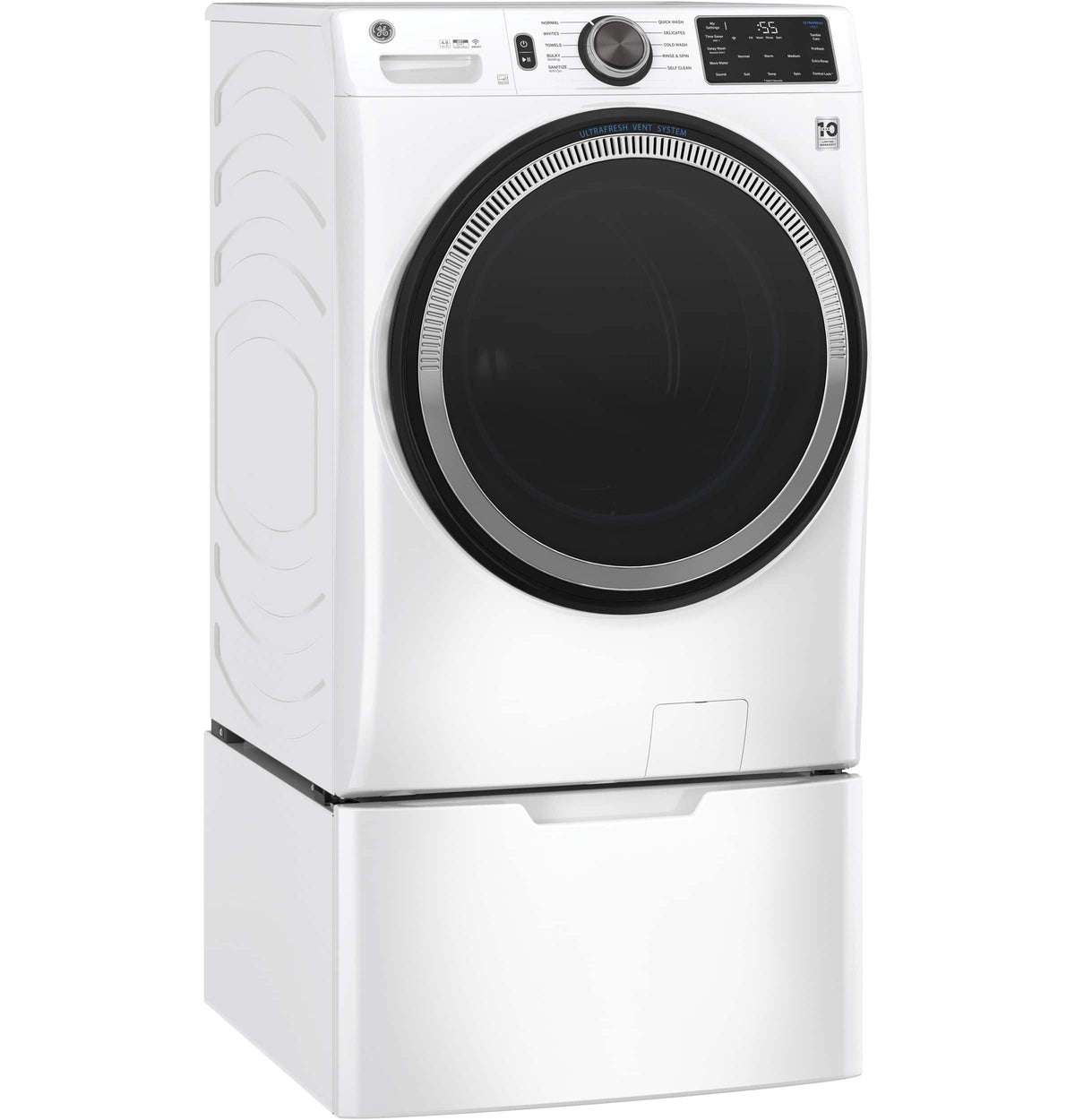 GE - 16” Laundry Pedestal with Storage Drawer for Select Washers and Dryers - White