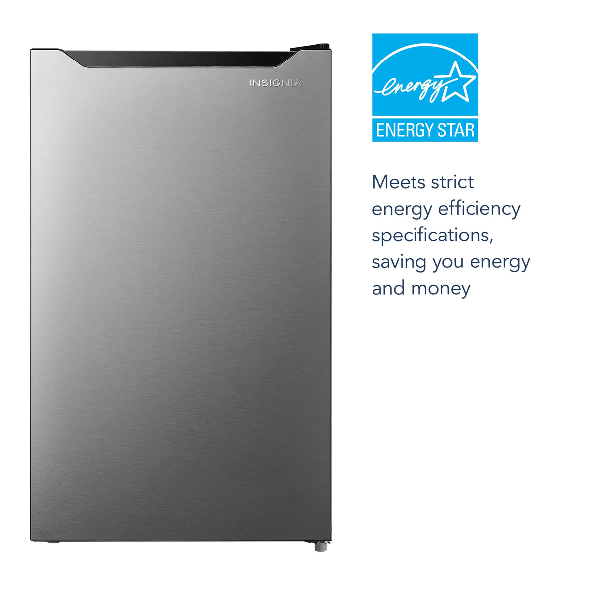 Insignia™ - 4.4 Cu. Ft. Mini Fridge with Door Storage and ENERGY STAR Certification - Stainless Steel