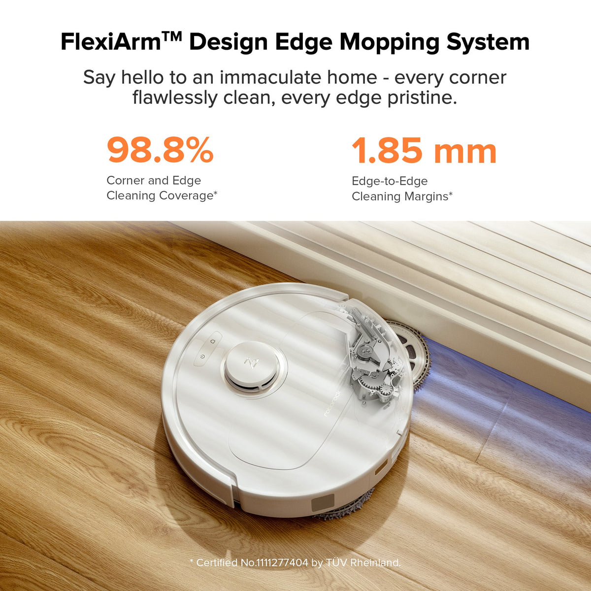 Roborock - Qrevo Pro Wi-Fi Connected Robot Vacuum and Mop with FlexiArm Design Edge Mopping, Dynamic Hot Water Mop Washing - White