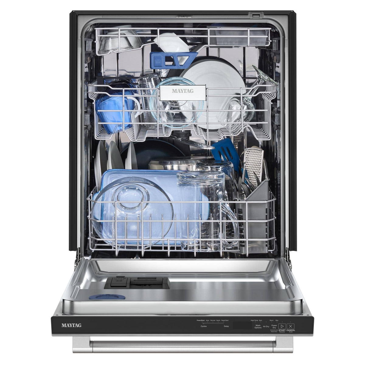 Maytag - 24 inch Top Control Built-In Dishwasher with PowerBlast Cycle and PowerDry - Stainless Steel