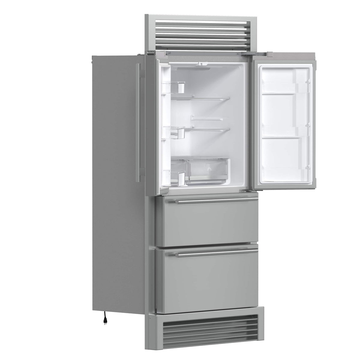 Forno Appliances - Moena 19.2 Cu. Ft. Built-In French Door Refrigerator with Decorative Trim Grill - Stainless Steel VCM