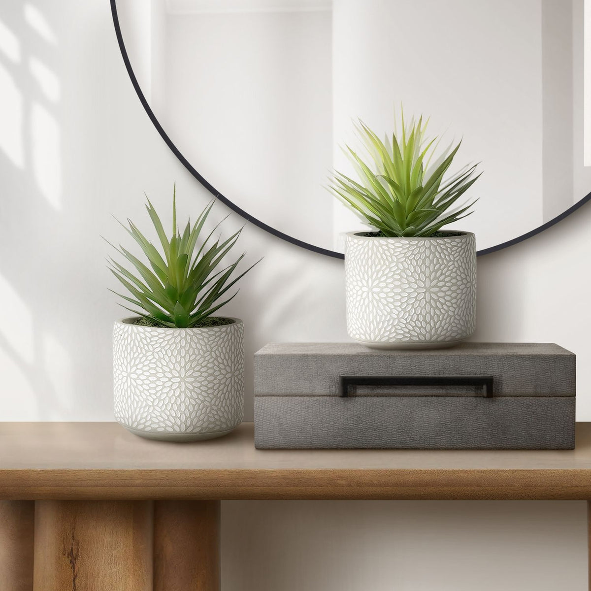 Suculenta artificial, decoración de mesa (juego de 2) - Verde - Plástico