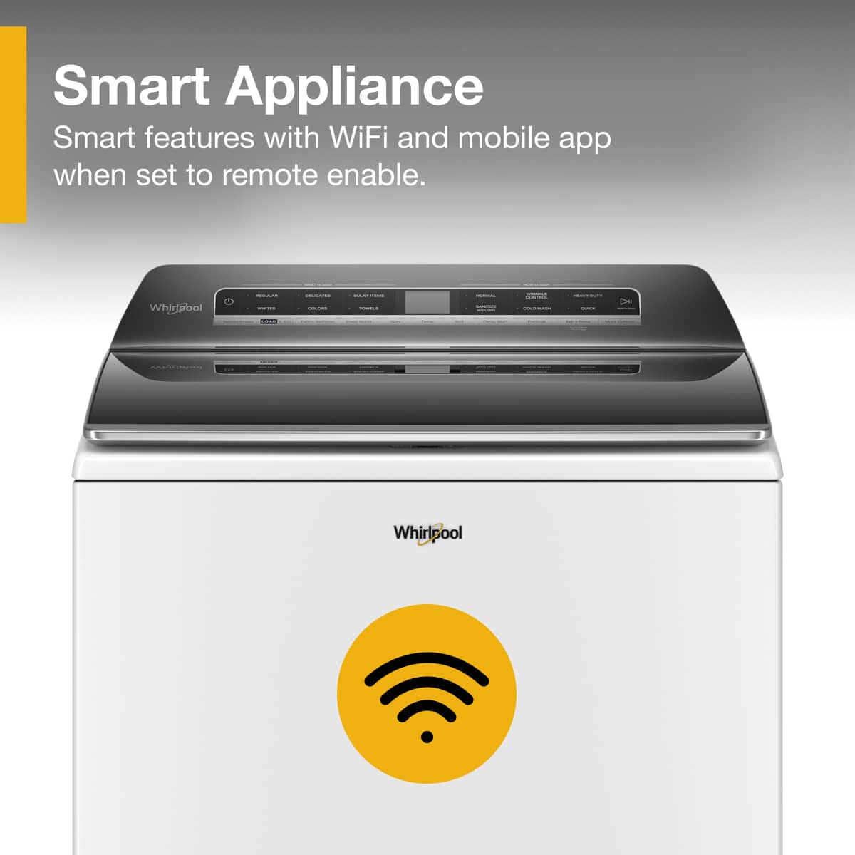 Whirlpool - 5.2/5.3 Cu. Ft. High Efficiency Smart Top Load Washer with 2 in 1 Removable Agitator - White