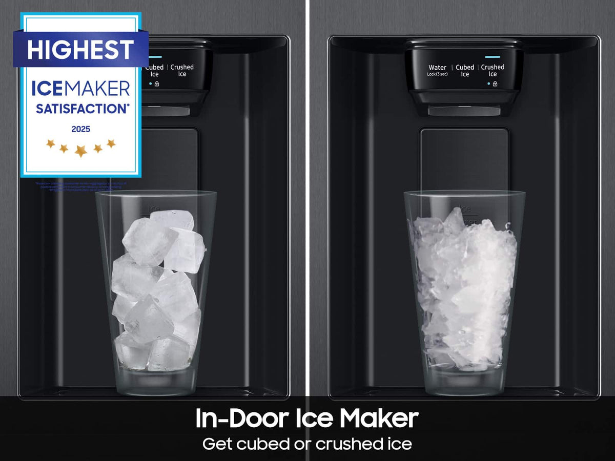 Samsung - 36 in. Wide 27.4 cu. ft. Side-by-Side Refrigerator with Large Capacity - Black Stainless Steel