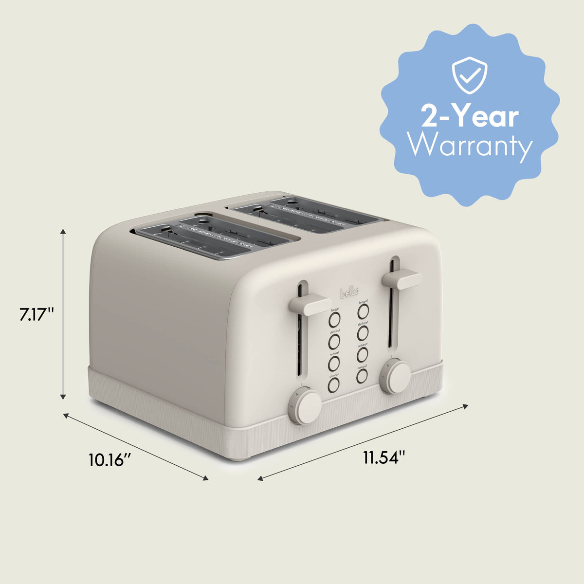 Bella - 4-Slice Toaster - Oatmilk