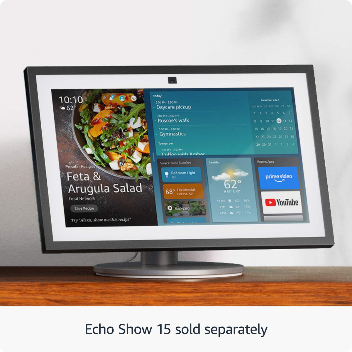 Amazon - Stand for Echo Show 15 | Premium Adjustable Stand with 360 Swivel for the Echo Show 15 (sold separately) - Aluminium
