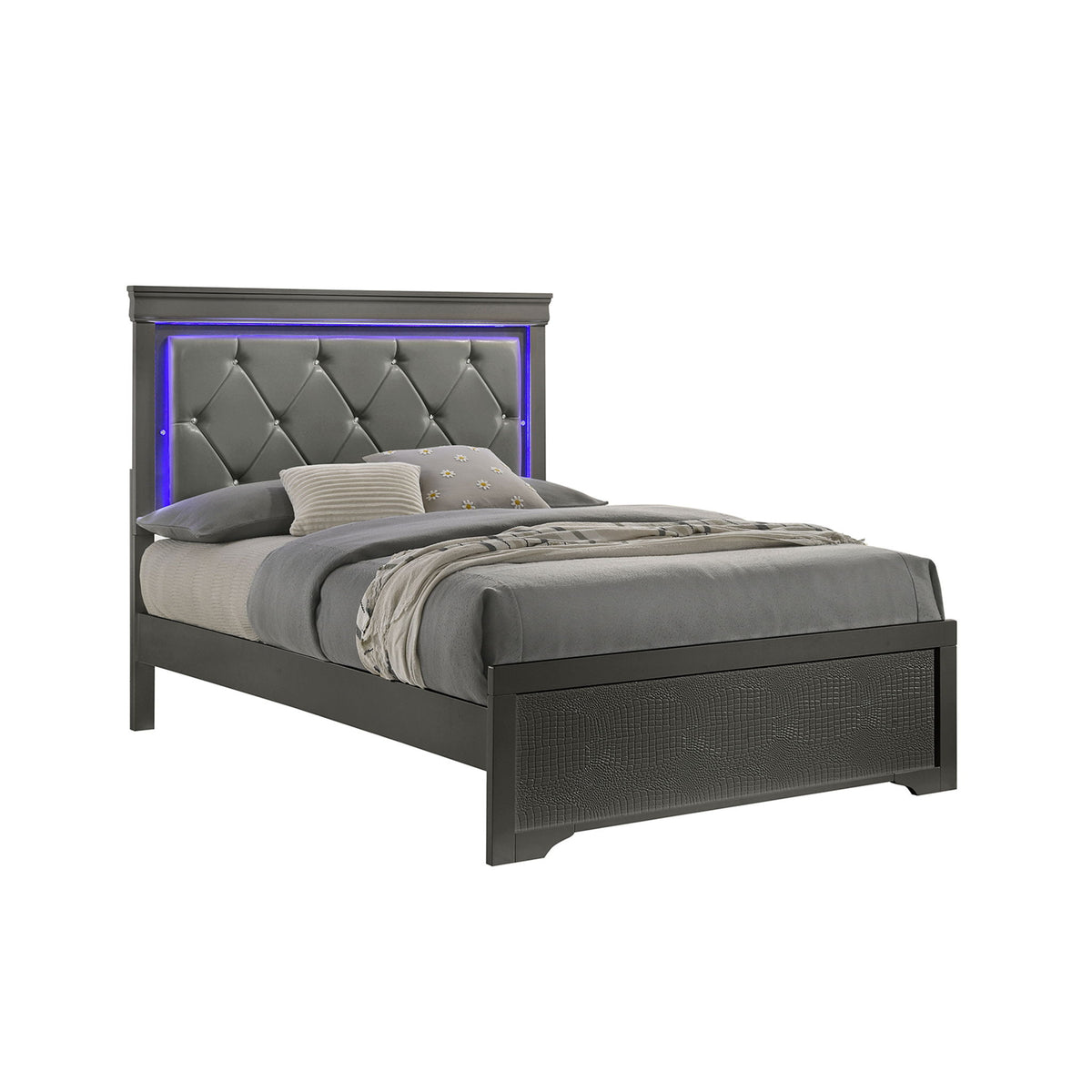 Blaze - Cama con cabecero LED