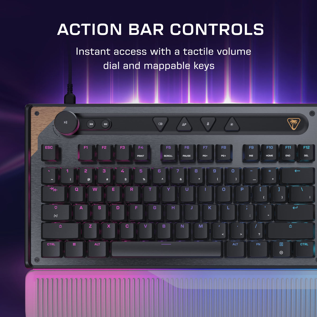 Turtle Beach - Command Series KB7 TKL Wired Hall-Effect Gaming Keyboard for PC - Black