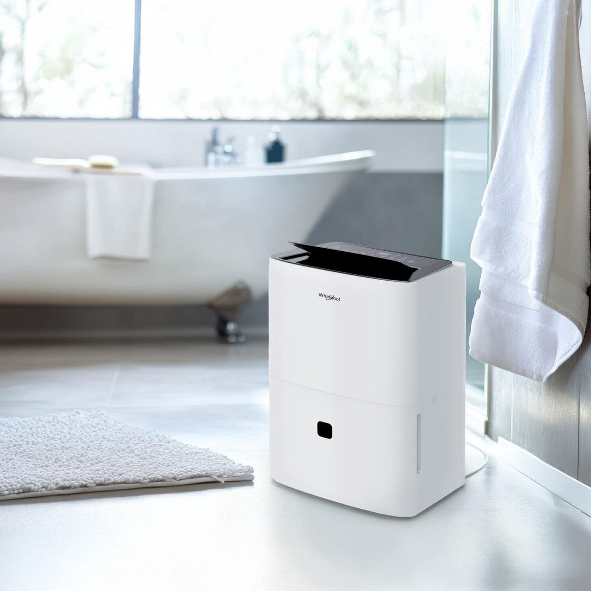 Whirlpool - 32 Pint 1500 Sq. Ft 14.8 quart Energy Star Certified Dehumidifier - White