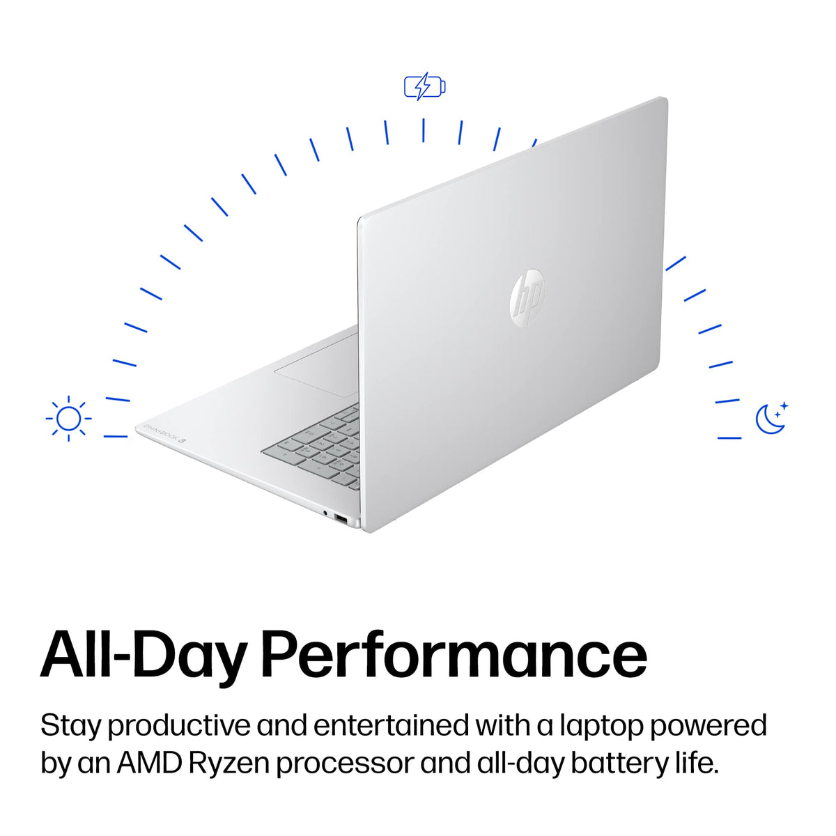 HP - OmniBook 3 - 17.3" Full HD Laptop - AMD Ryzen 5 40 (2025) - 8GB Memory - 512GB SSD - Glacier Silver