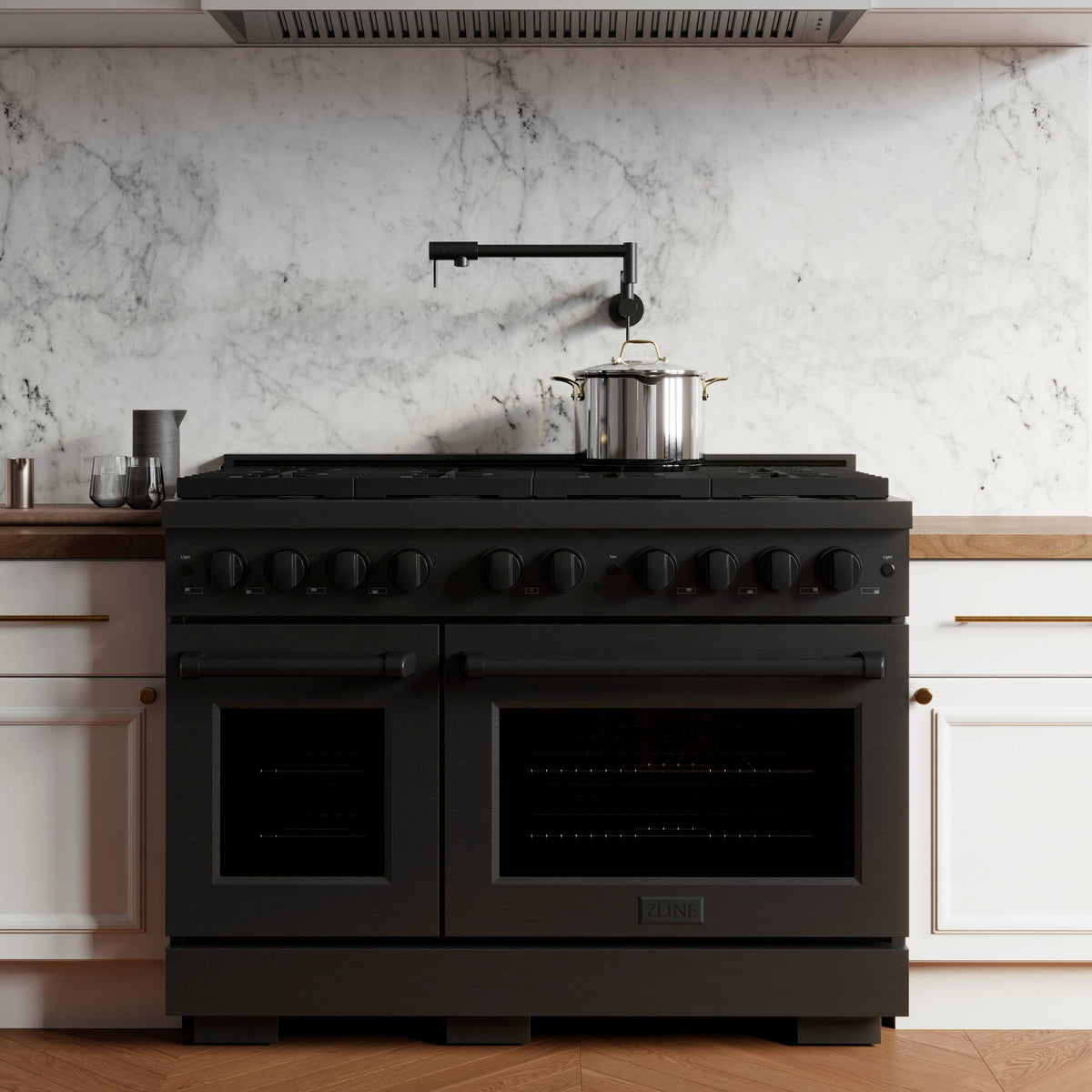 ZLINE - 48 in. Wide 8 Burner Paramount Double Oven Gas Range  (SGRB-48) - Black Stainless Steel
