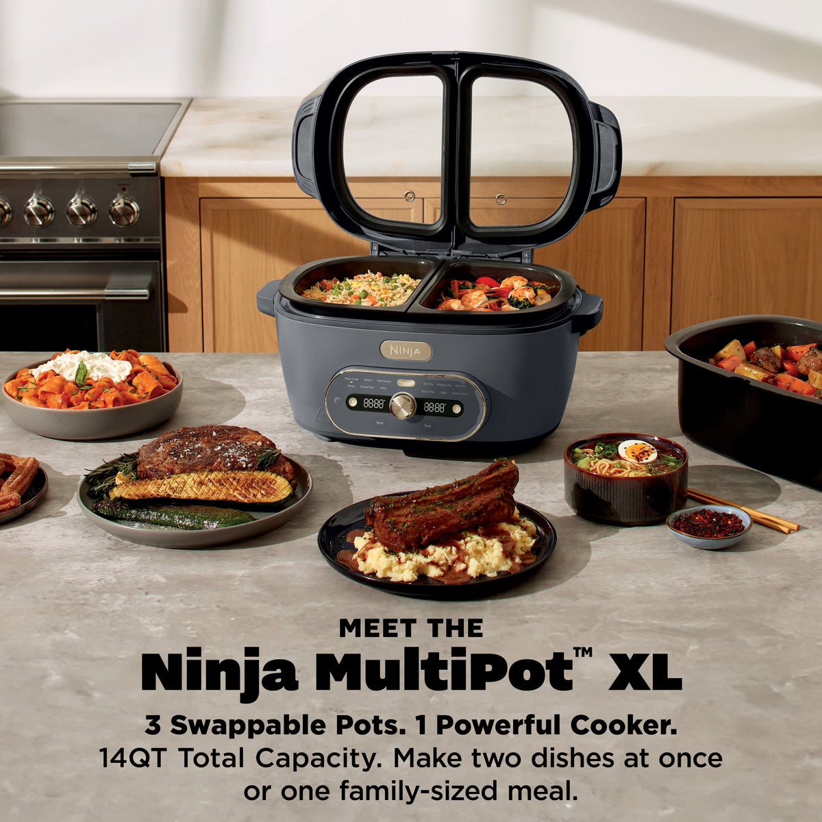 Ninja - MultiPot XL 12-in-1 DualZone Multicooker - Cyberspace