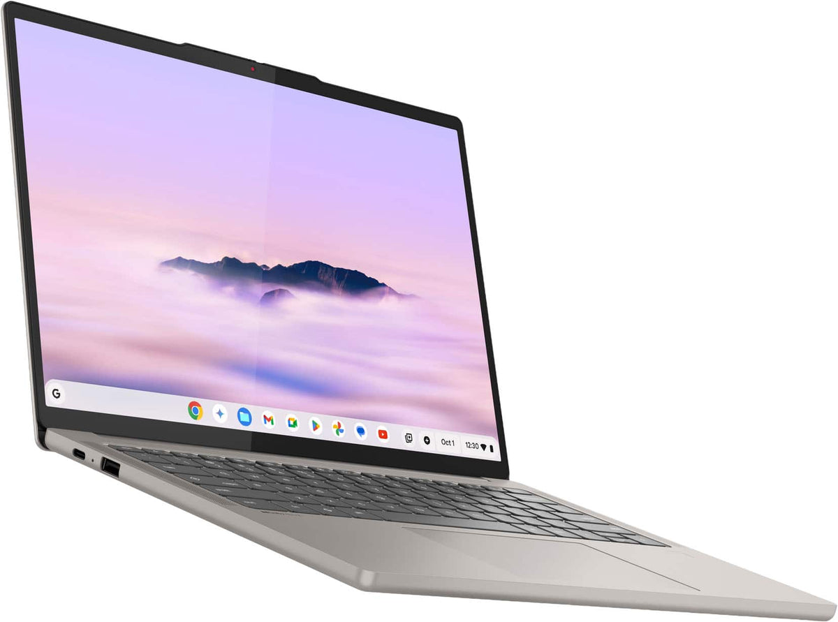 Lenovo - Chromebook Plus 14" OLED 2K Touchscreen Laptop with Gemini - MediaTek Kompanio Ultra 910 - 16GB Memory - 256GB UFS - Seashell
