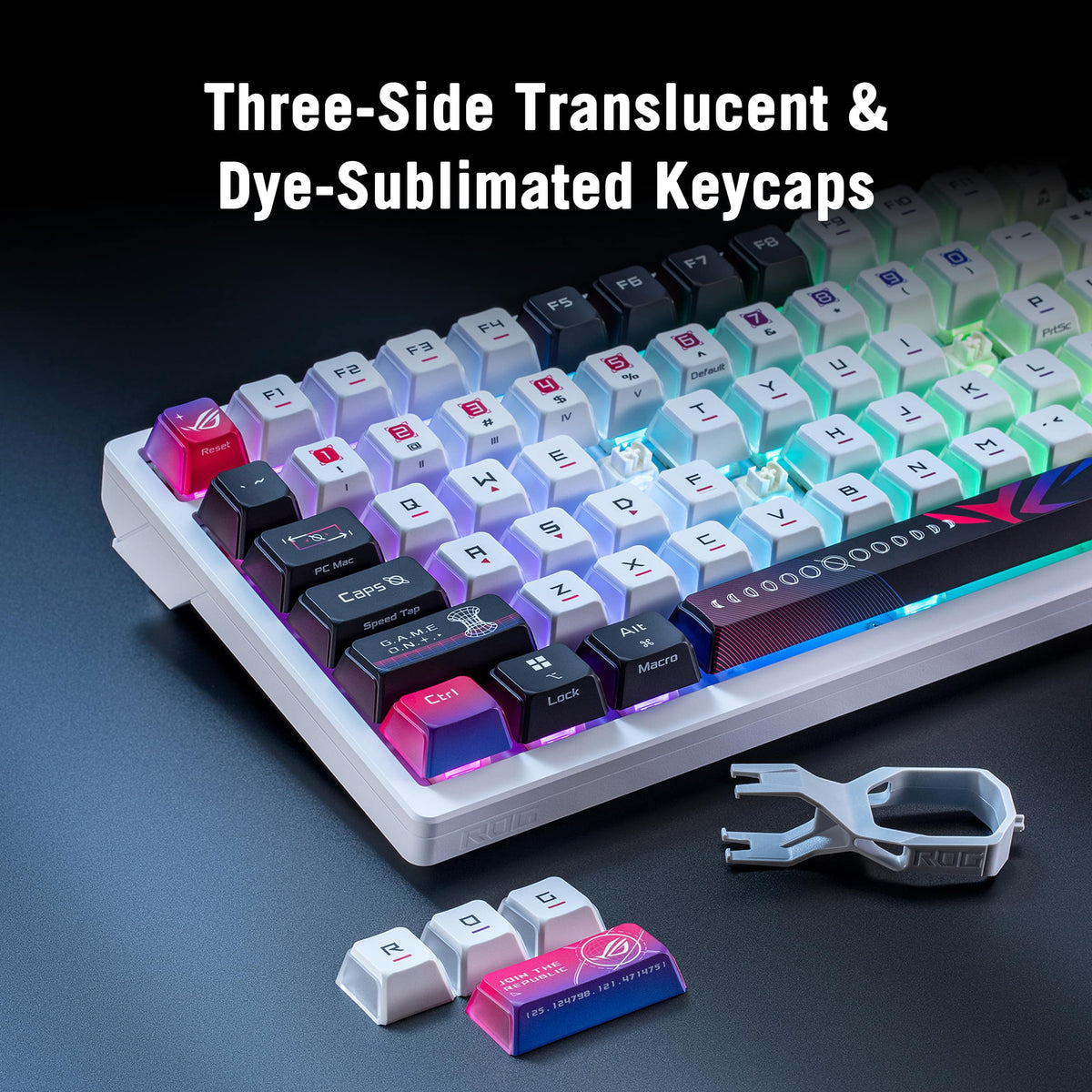 ASUS - ROG Azoth X 75% Wireless Mechanical RGB Gaming Keyboard with Hot-Swappable ROG NX Snow Switches - White