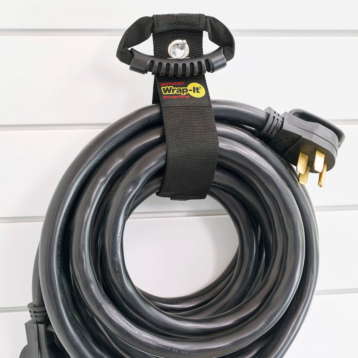 Wrap-It Storage - Easy-Carry Strap - 22-inch - Hook and Loop Carrying Strap with Handle and Grommet - Black