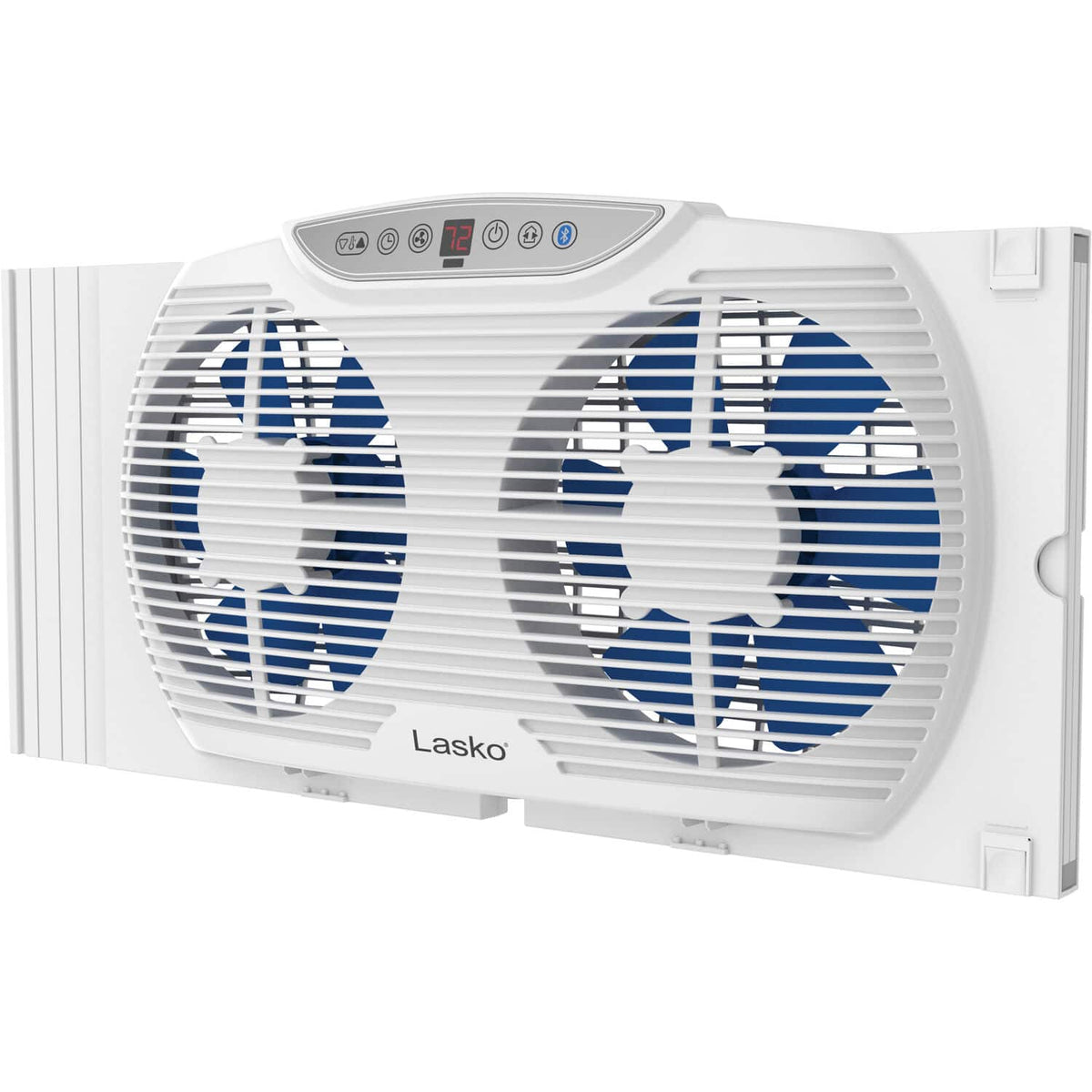 Lasko - Electrically Reversible Twin Window Fan with Bluetooth - White
