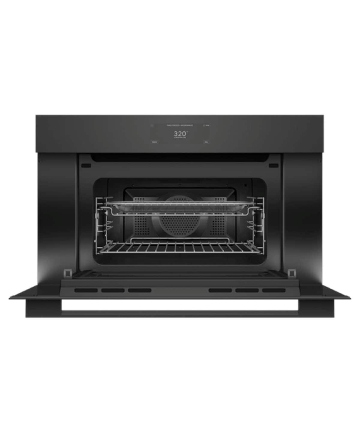 Fisher & Paykel - 30" 1.7 Cu. Ft. Single Convection-Speed Oven, 6.8" Touchscreen - Compact - Minimal (Soft - Black