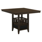 Finley - Square Counter Table With Storage Pedestal Dining Table - Espresso