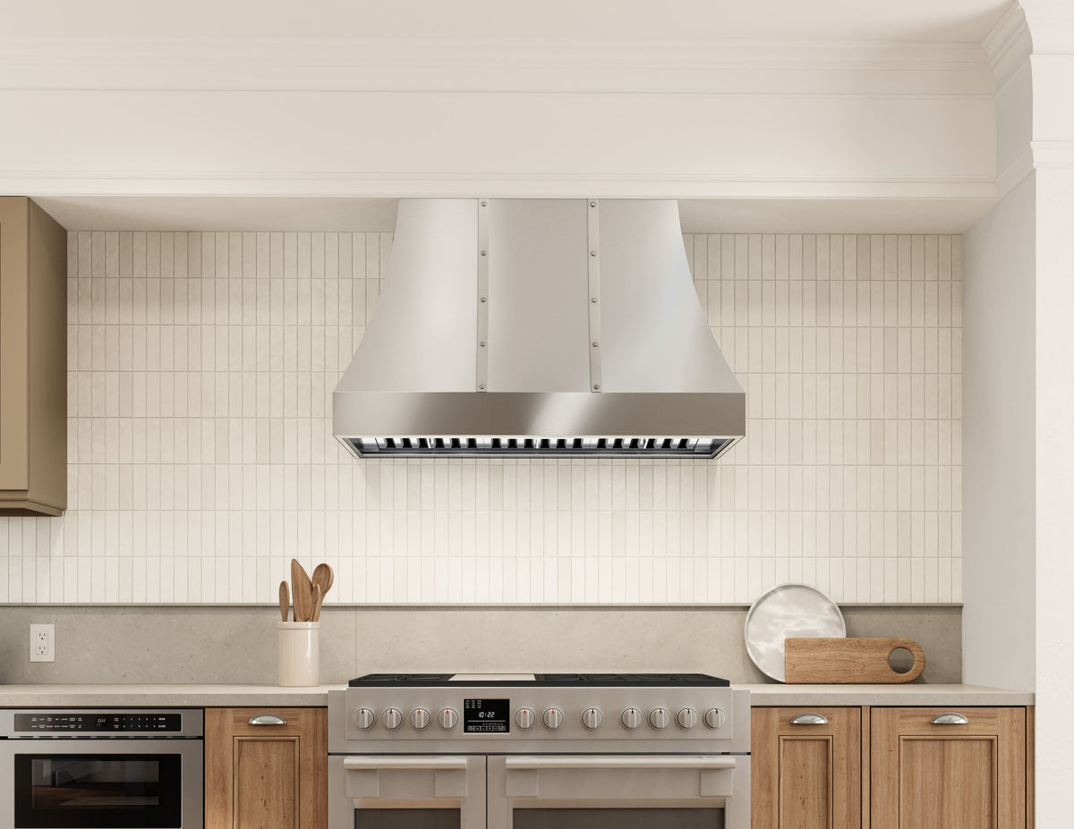 Zephyr - 48 inches - Externally Vented & Externally Vented - Shell Range Hood - Stainless Steel