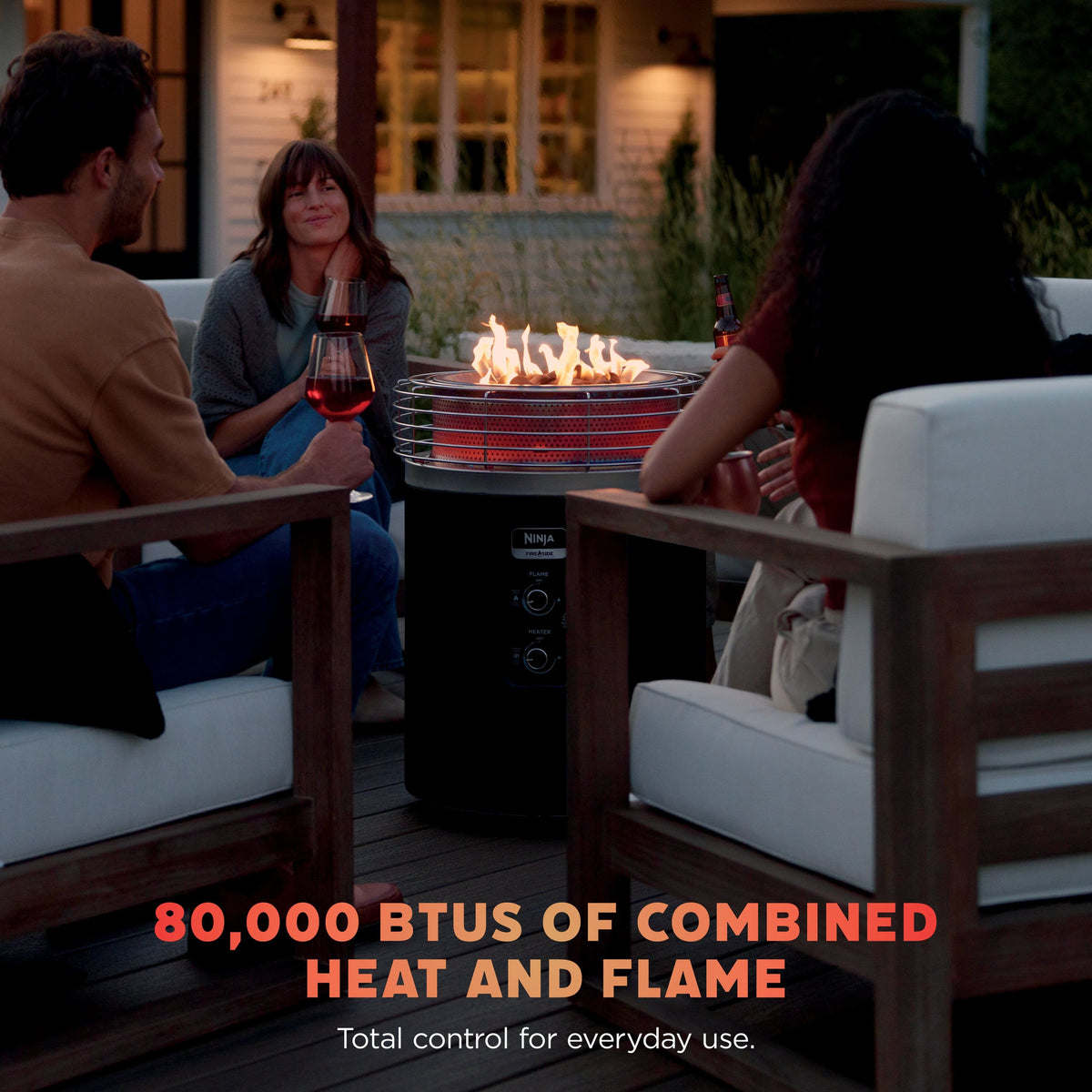 Ninja - Fireside360 Outdoor Heater & Fire Pit - Black