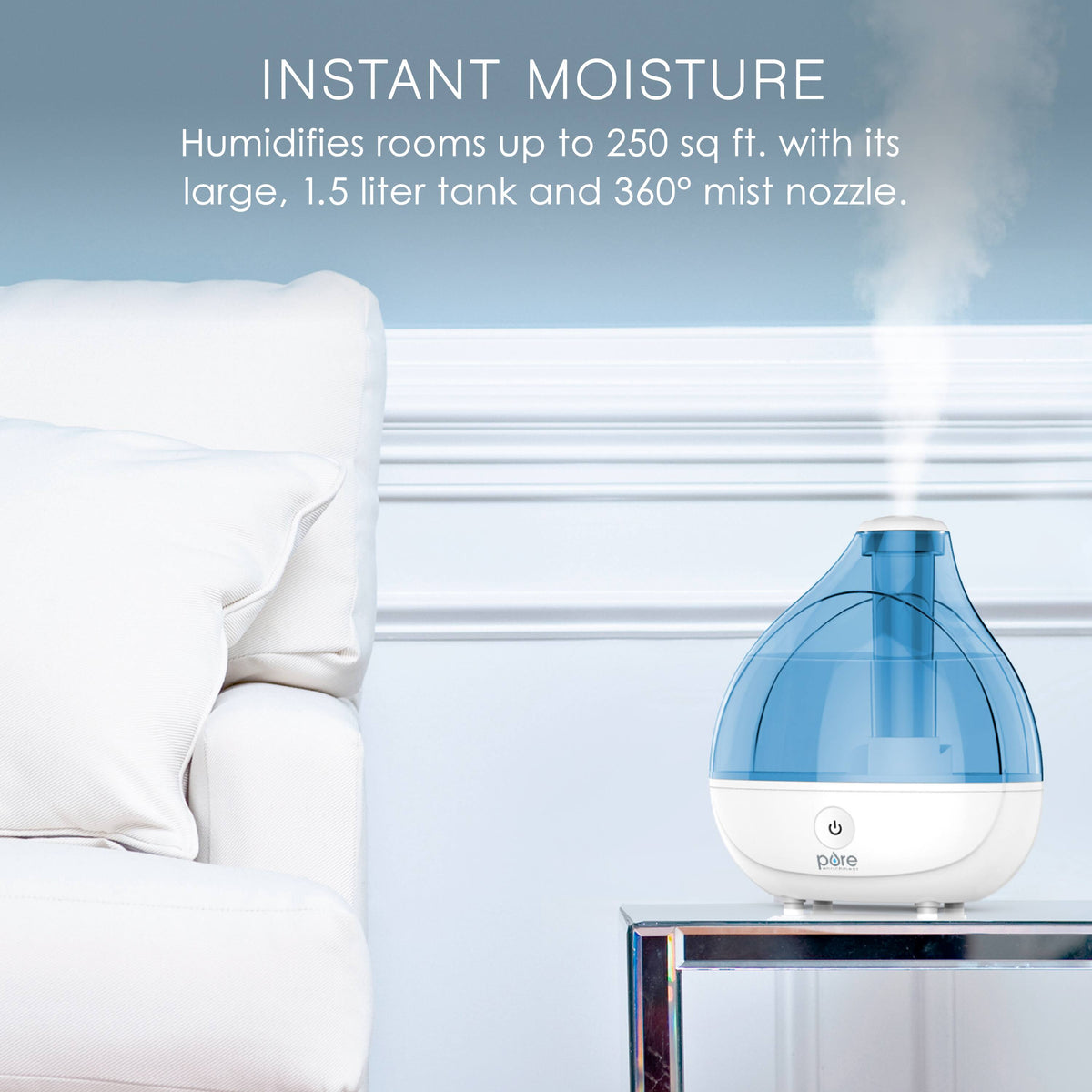 Pure Enrichment - 1.5L Tank Humidifier and Night Light - White