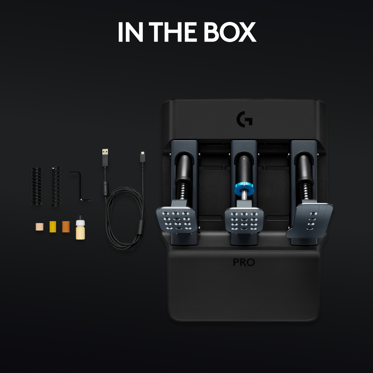 Logitech - PRO Racing Simulator Pedals with 100kg Load Cell Brake for Windows - Black