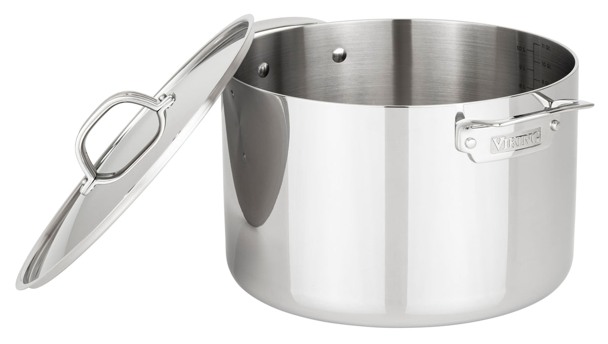 Viking - 3 Ply 12 Qt. Stock Pot - Mirror