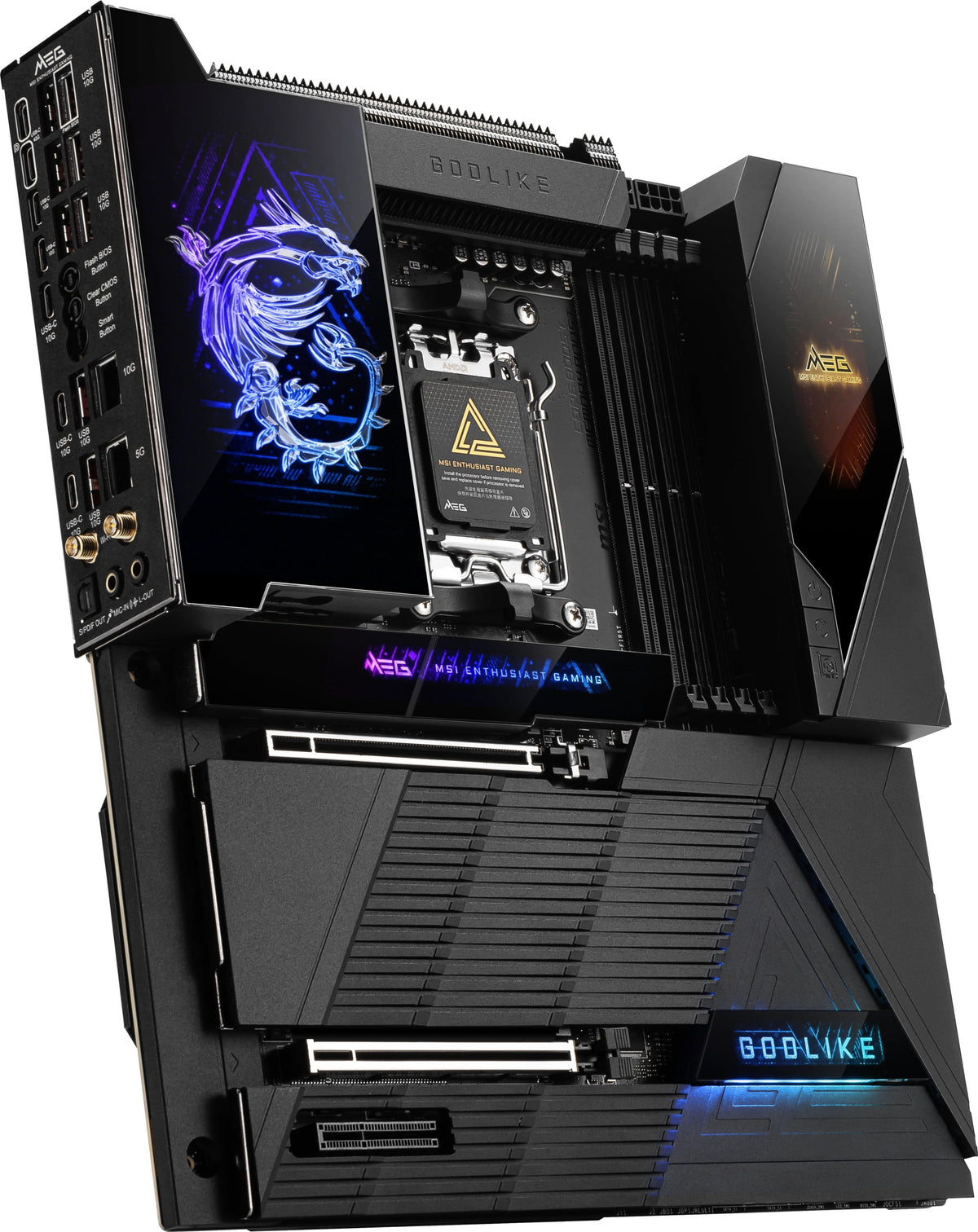 MSI - MEG X870E GODLIKE (Socket AM5) AMD X870E EATX DDR5 Wi-Fi 7 Motherboard - Black