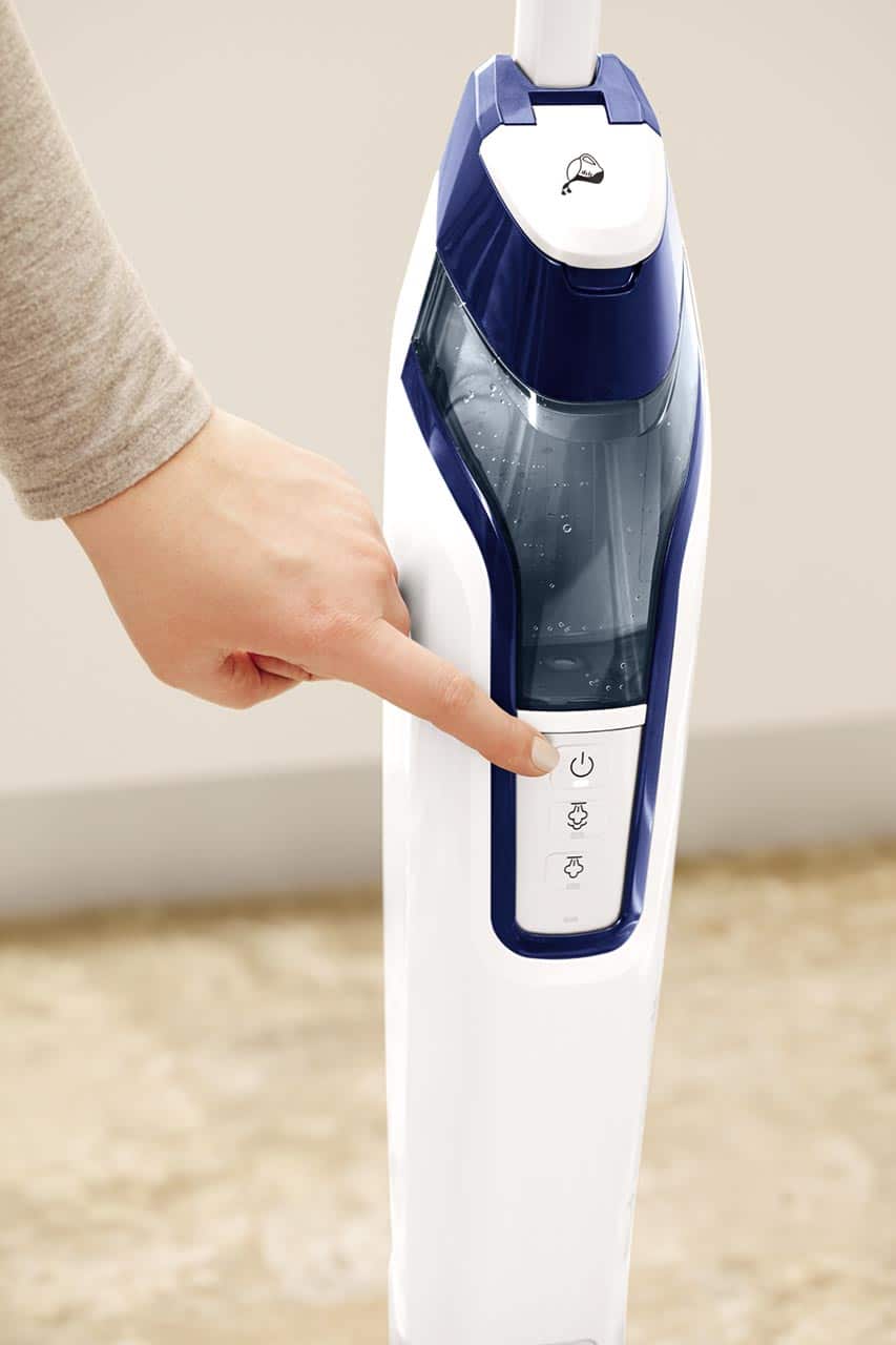BISSELL - PowerFresh Deluxe Corded Steam Mop - Brite White/Saphire Waltz