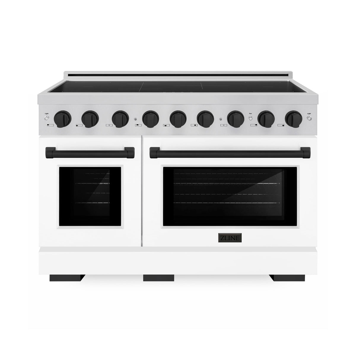 ZLINE - Autograph 48 in. 6.7 cu. ft. Paramount Freestanding Induction Range with White Matte Doors and Matte Black Accents - Matte White