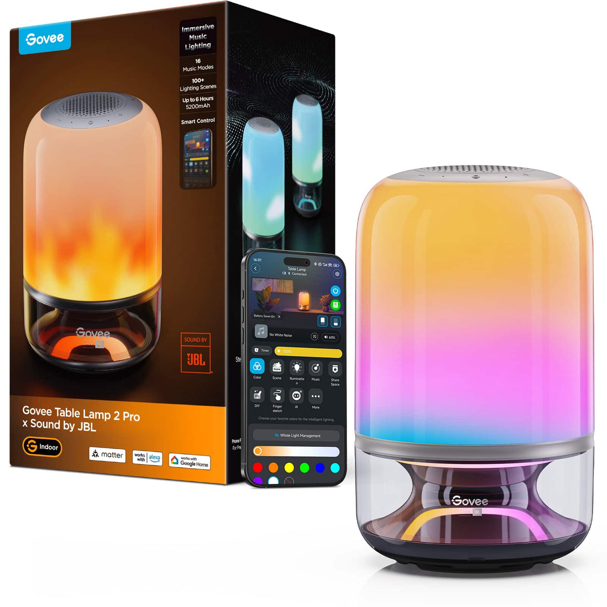 Govee - Smart Table Lamp 2 Pro Sound by JBL - Multi