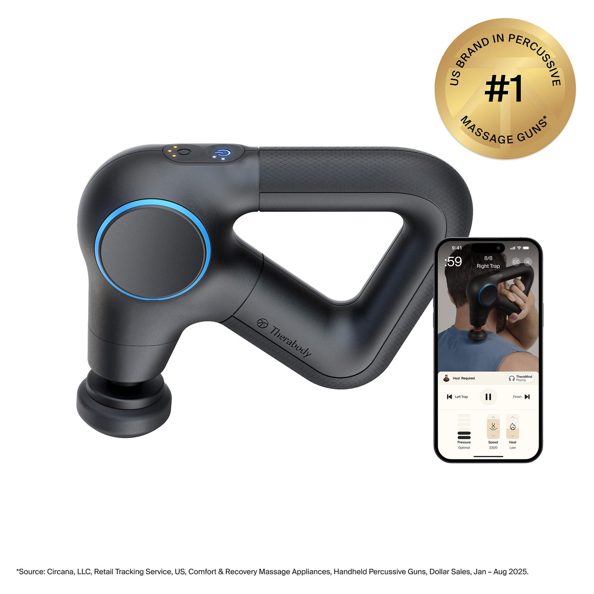 Therabody - Theragun Prime Plus - Powerful Massage Enhanced With Heat For Faster Warm-Up and Recovery - Black