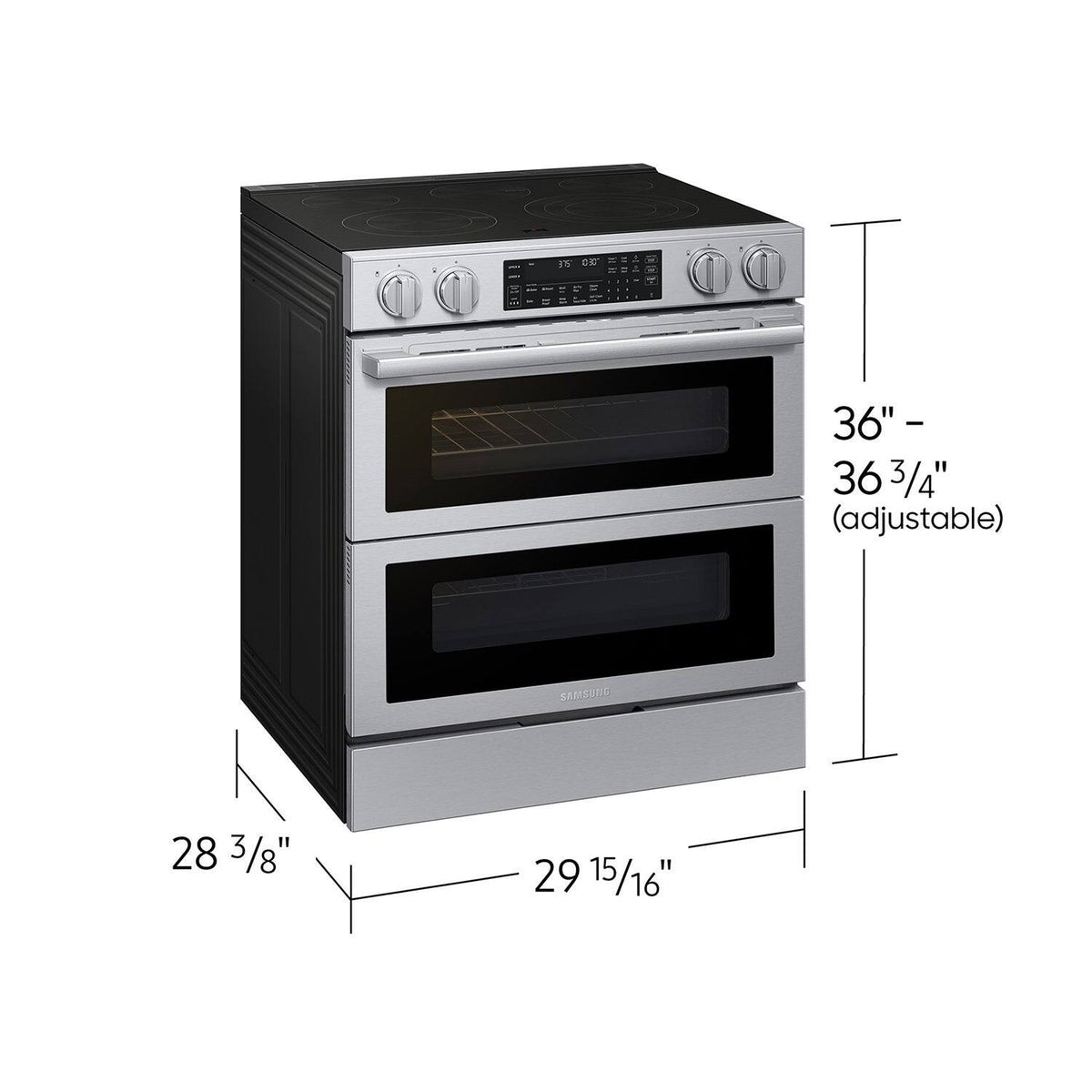 Samsung - Bespoke Smart Slide-In Electric Range with Flex Duo Oven and Dual True Convection - Stainless Steel