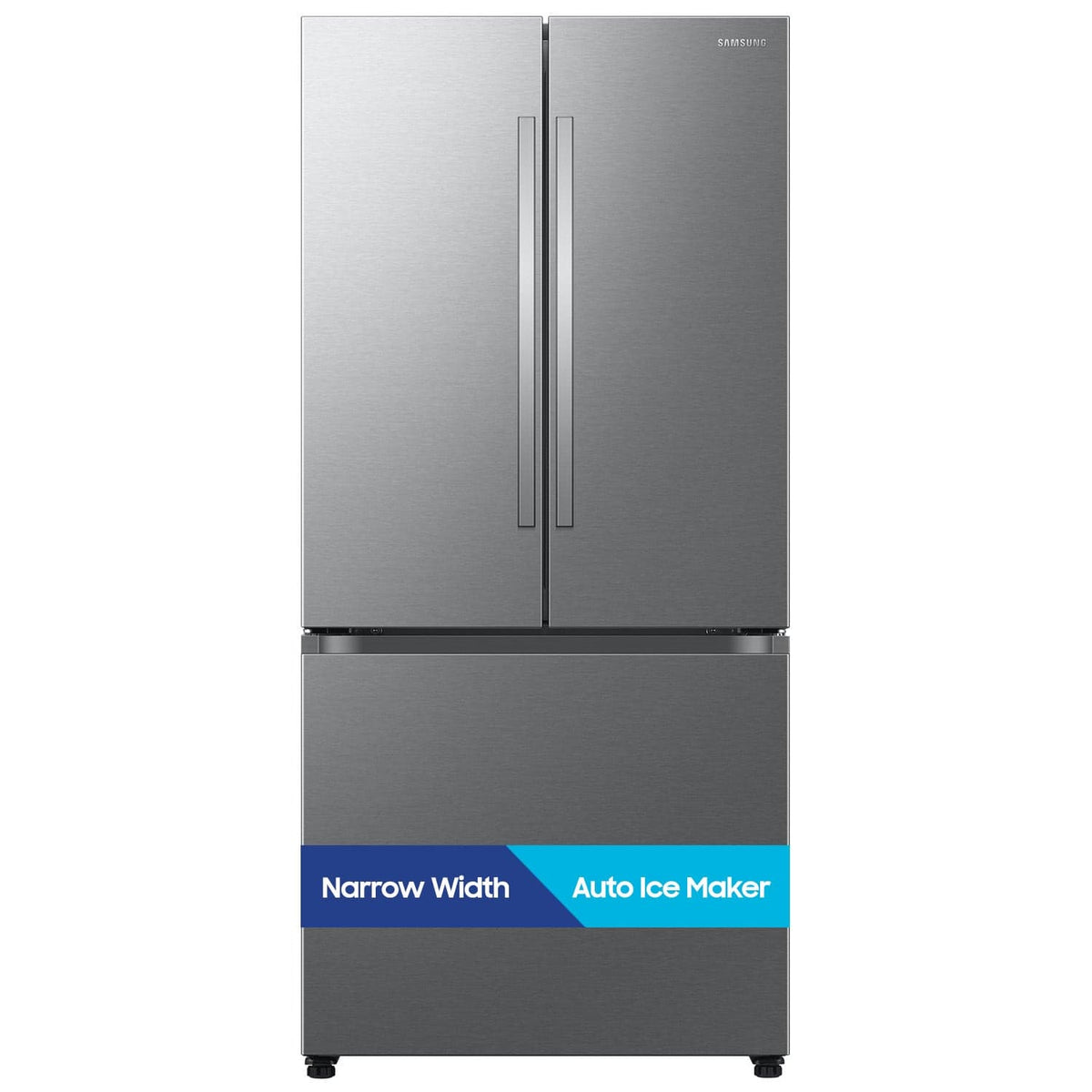 Samsung - 33 in. Wide Bespoke AI 25 cu. ft. 3-Door French Door Refrigerator with Auto Ice Maker & All-Around Cooling - Stainless Steel