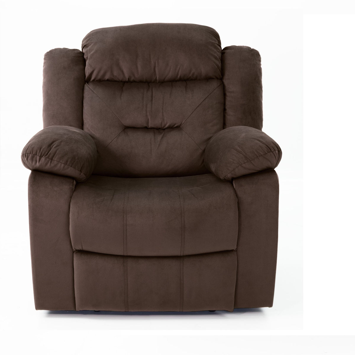 Sillón reclinable manual moderno con asiento acolchado y reposabrazos tipo almohada
