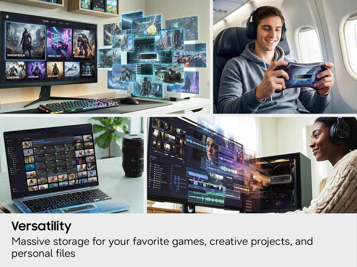 Samsung - Internal SSD 990 1TB, Read/Write Speeds Up to 7,250/6,450 MB/s (MZ V9V2T0B/AM)
