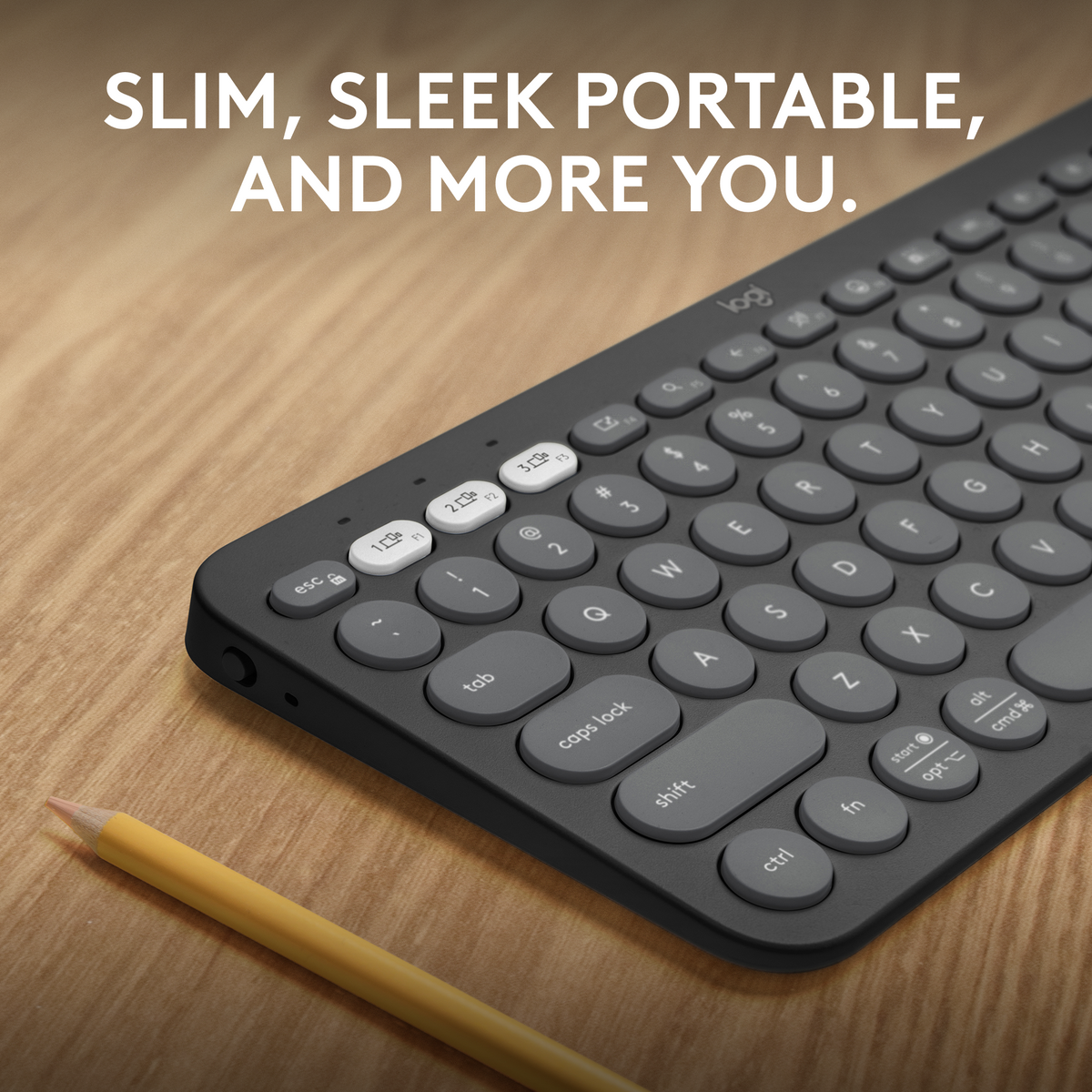 Logitech - Pebble Keys 2 Slim TKL Wireless Scissor Keyboard for Windows, macOS, iPadOS, Chrome - Graphite