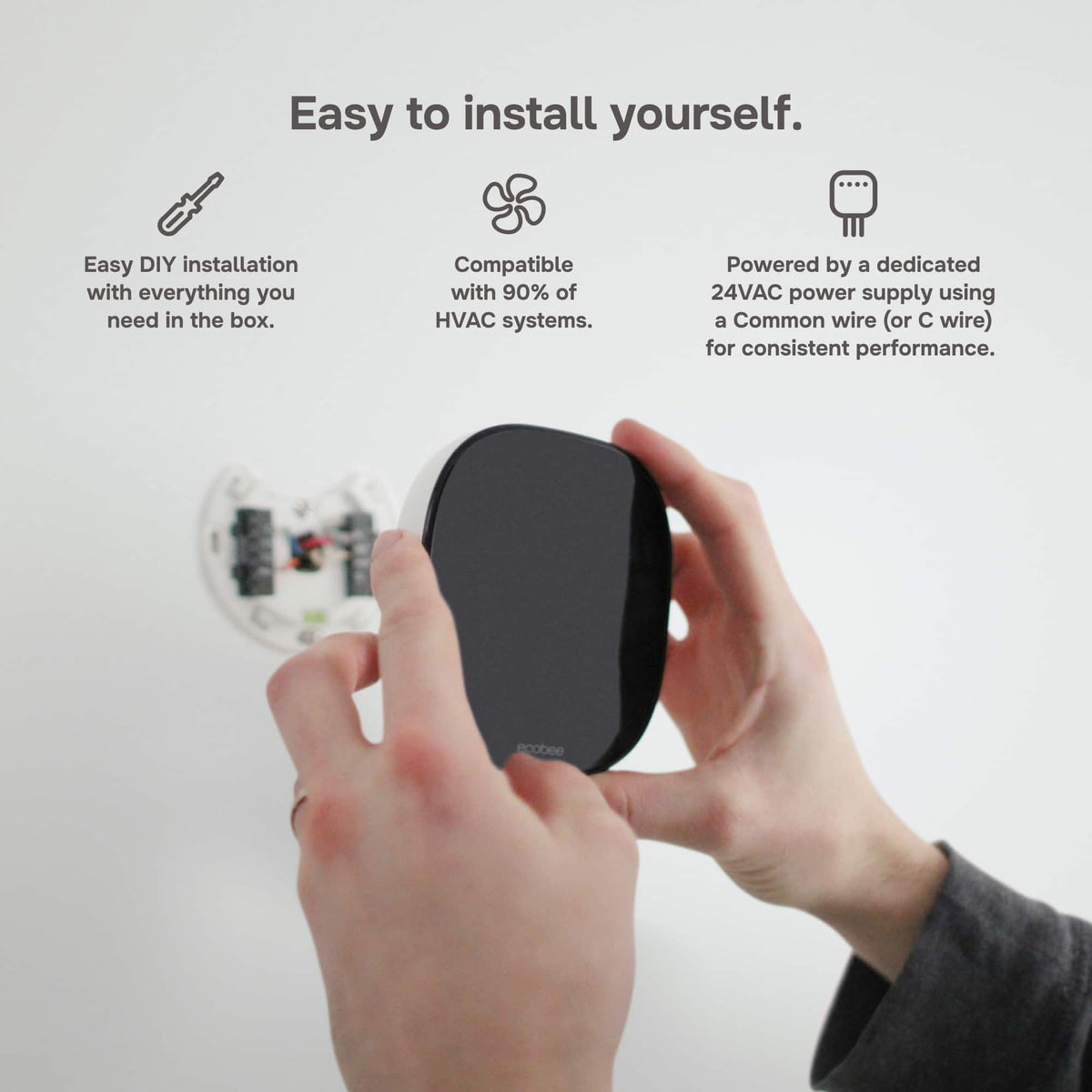 ecobee - Smart Thermostat Enhanced, Programmable Wifi Thermostat - Black