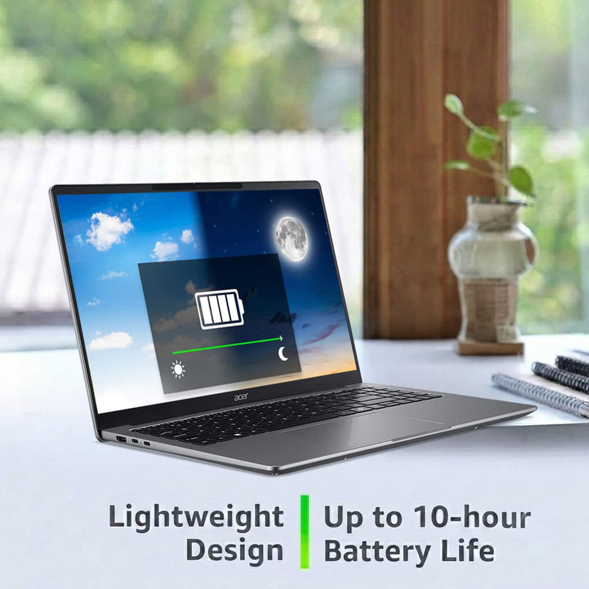 Acer - Aspire Lite 15 Laptop - 15.6" Full HD IPS Display - Intel Core 3 processor N355 2025 - 8GB Memory - 128GB Storage - Lunar Gray