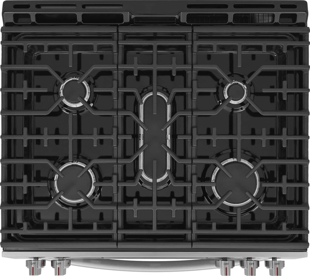 Frigidaire - Gallery 30 in. Wide 5 burners 5.1 Cu. Ft. Slide-in Gas Total Convection Range with Air Fry and Steam Clean - Stainless Steel