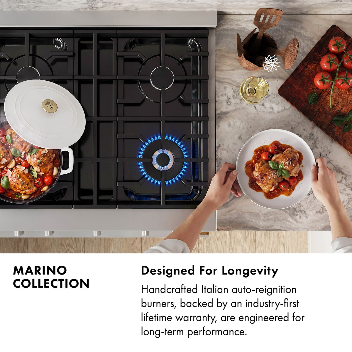 ZLINE - 30 in. 4.2 cu. ft. Marino Dual Fuel Freestanding Range with 4 Gas Burners and Convection Oven in Black Stainless Steel - Black Stainless Steel