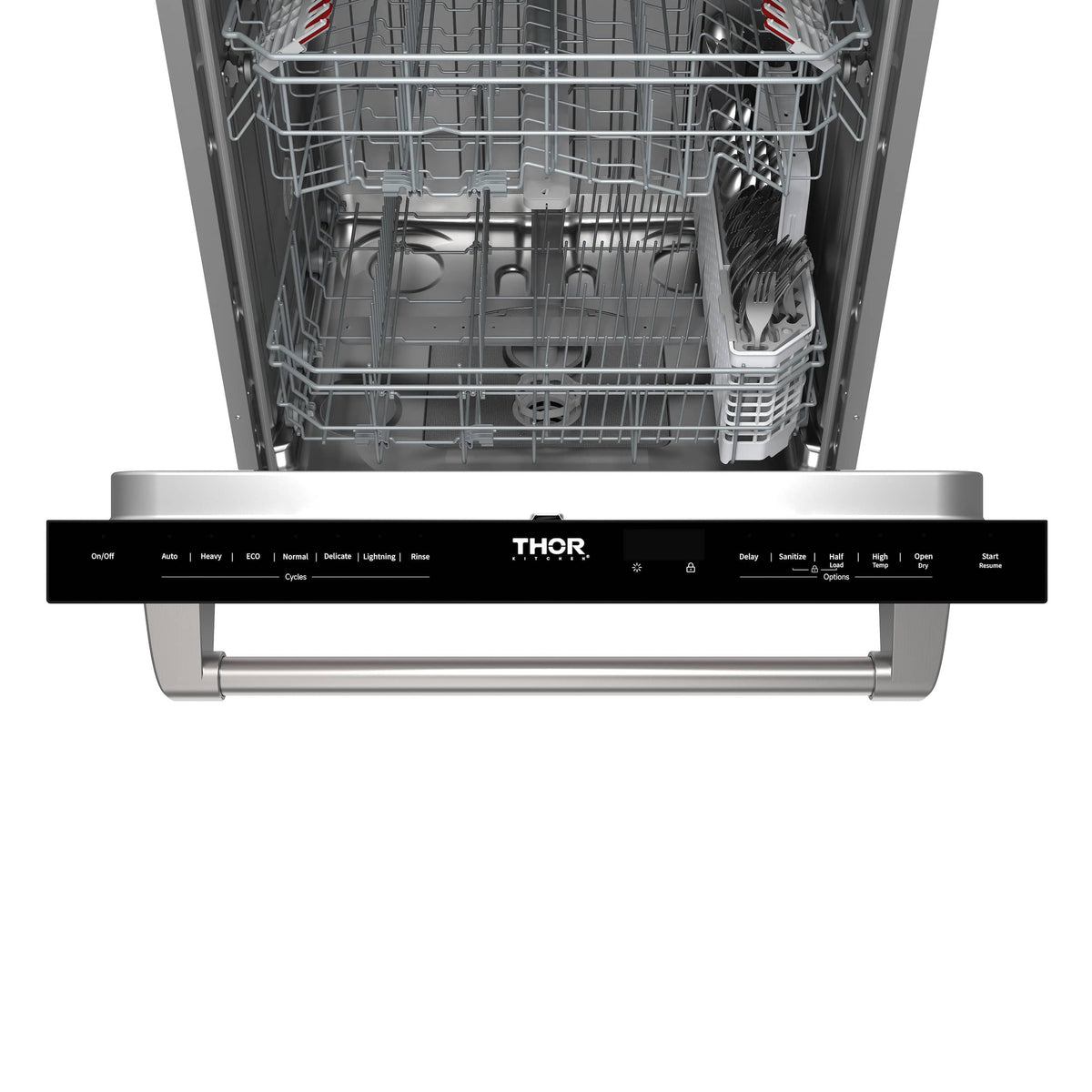 Thor Kitchen - 24" Top Control Built-In Dishwasher Stainless Steel Tub with 3rd Rack, 47 dBA - Stainless Steel
