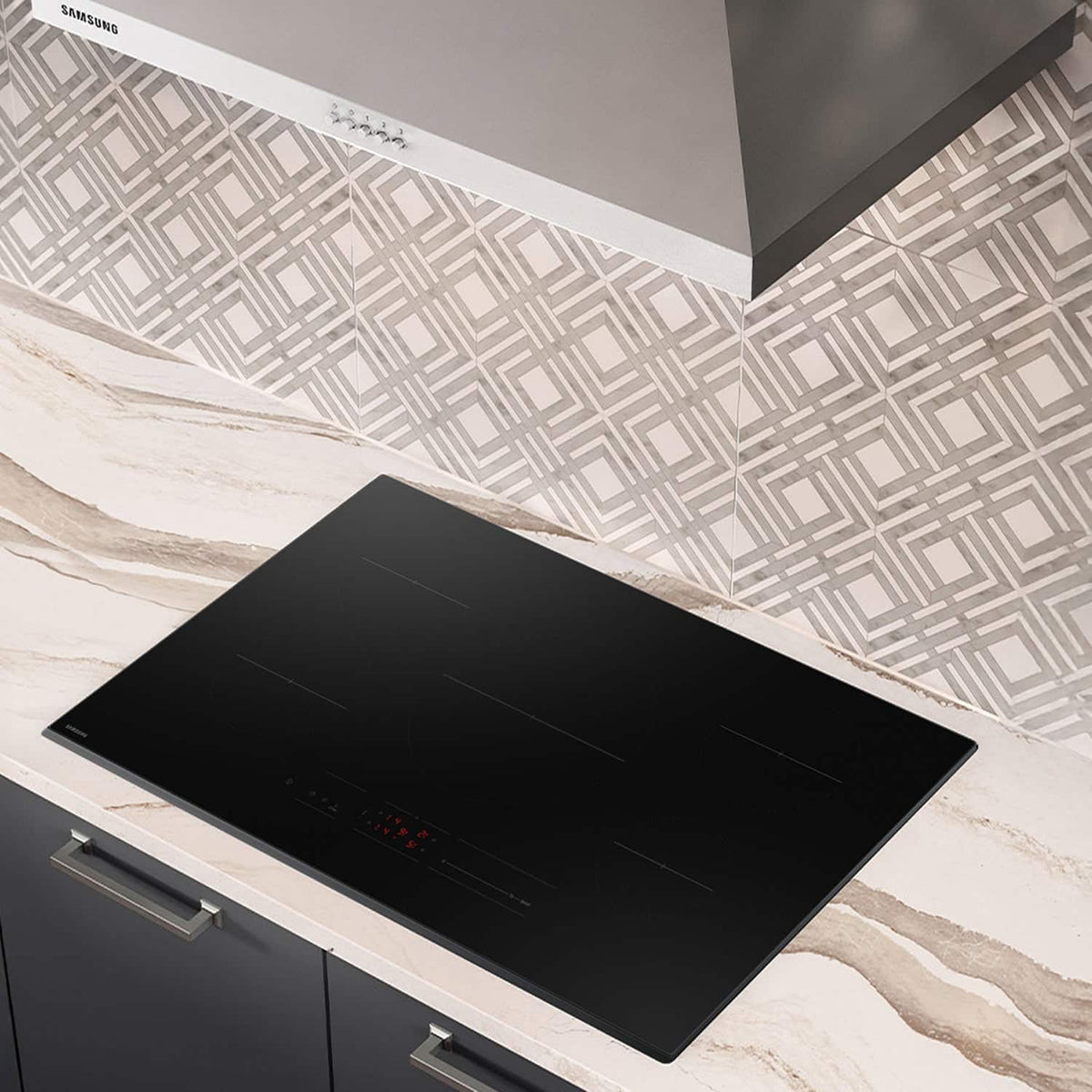 Samsung - 36" Induction Cooktop with Anti-Scratch Matte Glass and Sync - Black