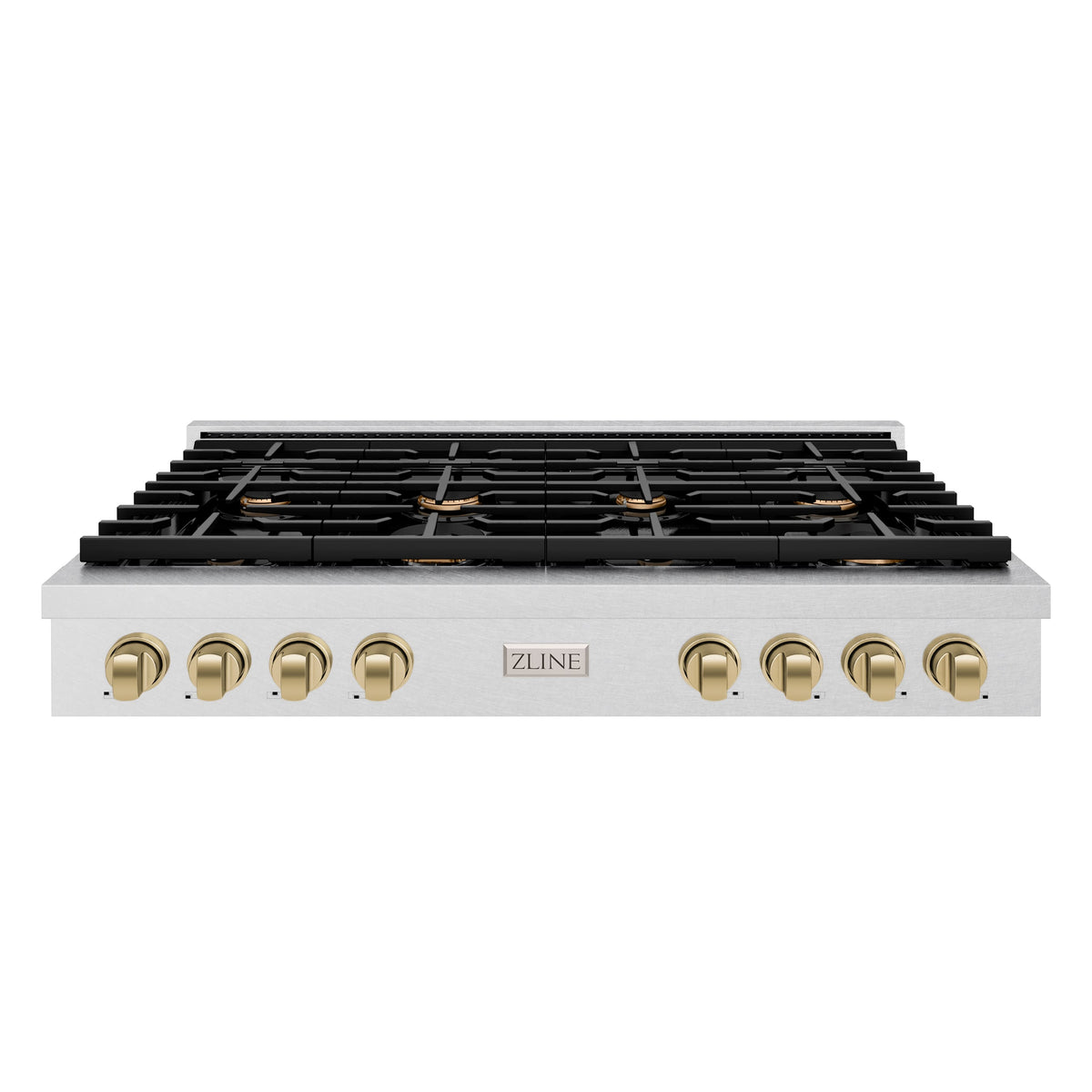 ZLINE - 48 in. Wide 8 Burner AutographParamount Gas Rangetop with Bronze Accents (SRTSZ-48-CB) - Stainless Steel