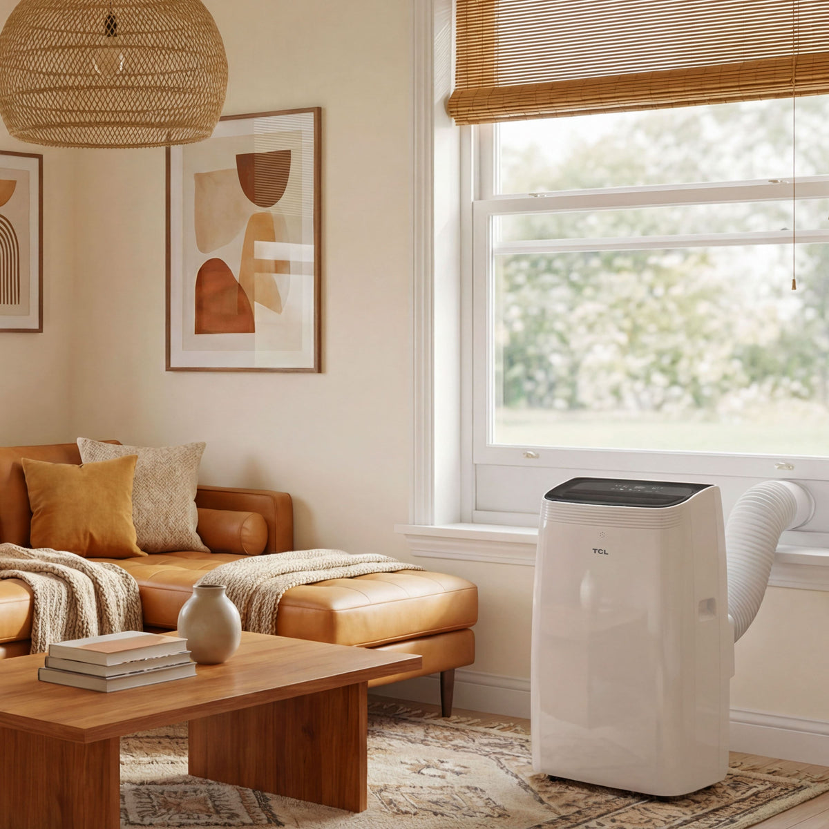 TCL - 450 Sq. Ft. 10,000 BTU Smart Portable Air Conditioner 3-in-1 with AC, Fan & Dehumidifier - White