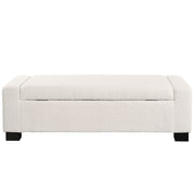 Textured Boucle Ottoman Bench With Hinged Lid For Seating And Storage - Beige