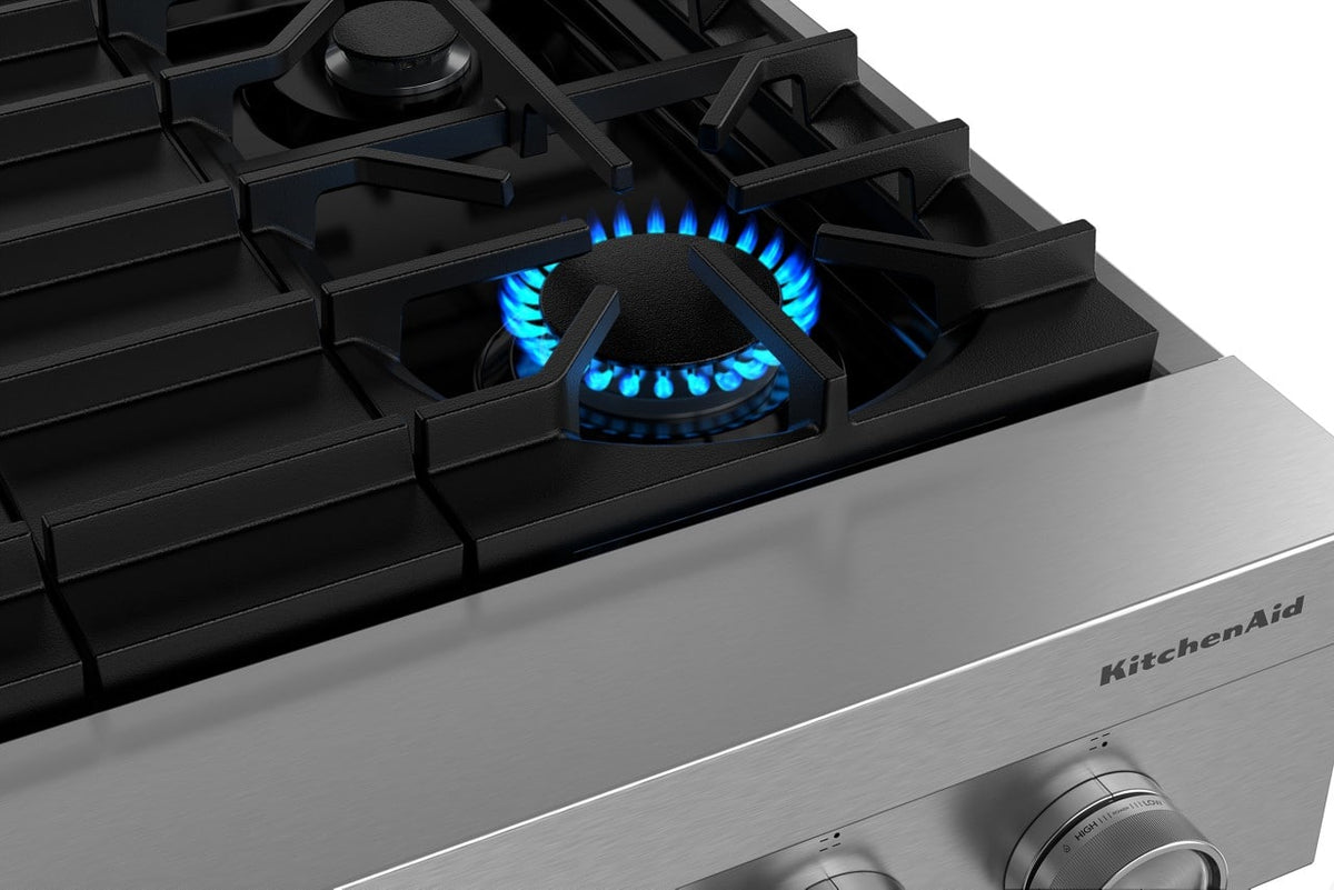 KitchenAid 30-inch 4-Burner Gas Commercial-Style Rangetop - Stainless Steel