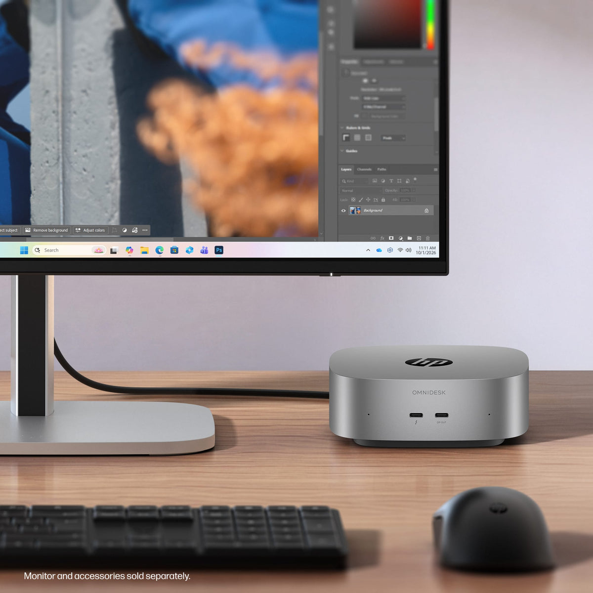 HP - OmniDesk Mini PC with Quad Display Support - Intel Core Ultra 7 356H - 16GB Memory - 512GB SSD - Smoke Silver