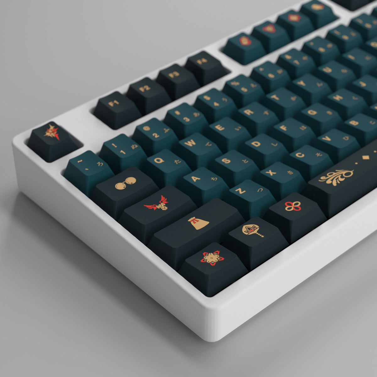 HYTE - Official Songque "Shadowdimmer" Keycap Set and Encased Fortune Desk Pad Bundle - Green